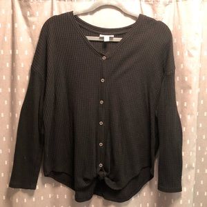 Black Long Sleeve Knit Top